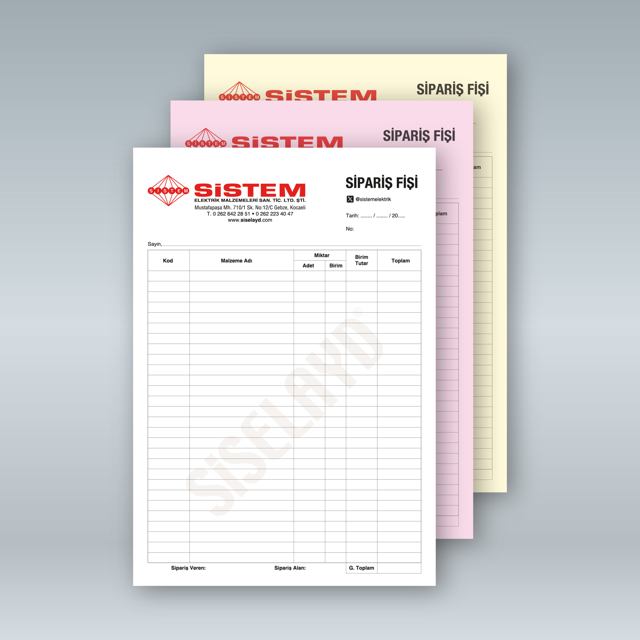 Ciltli - 3 Nüsha Zımbalı