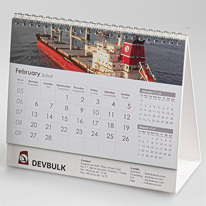 AMT-07 170 Gr. Kuşe Yapraklı Masa Takvimi 